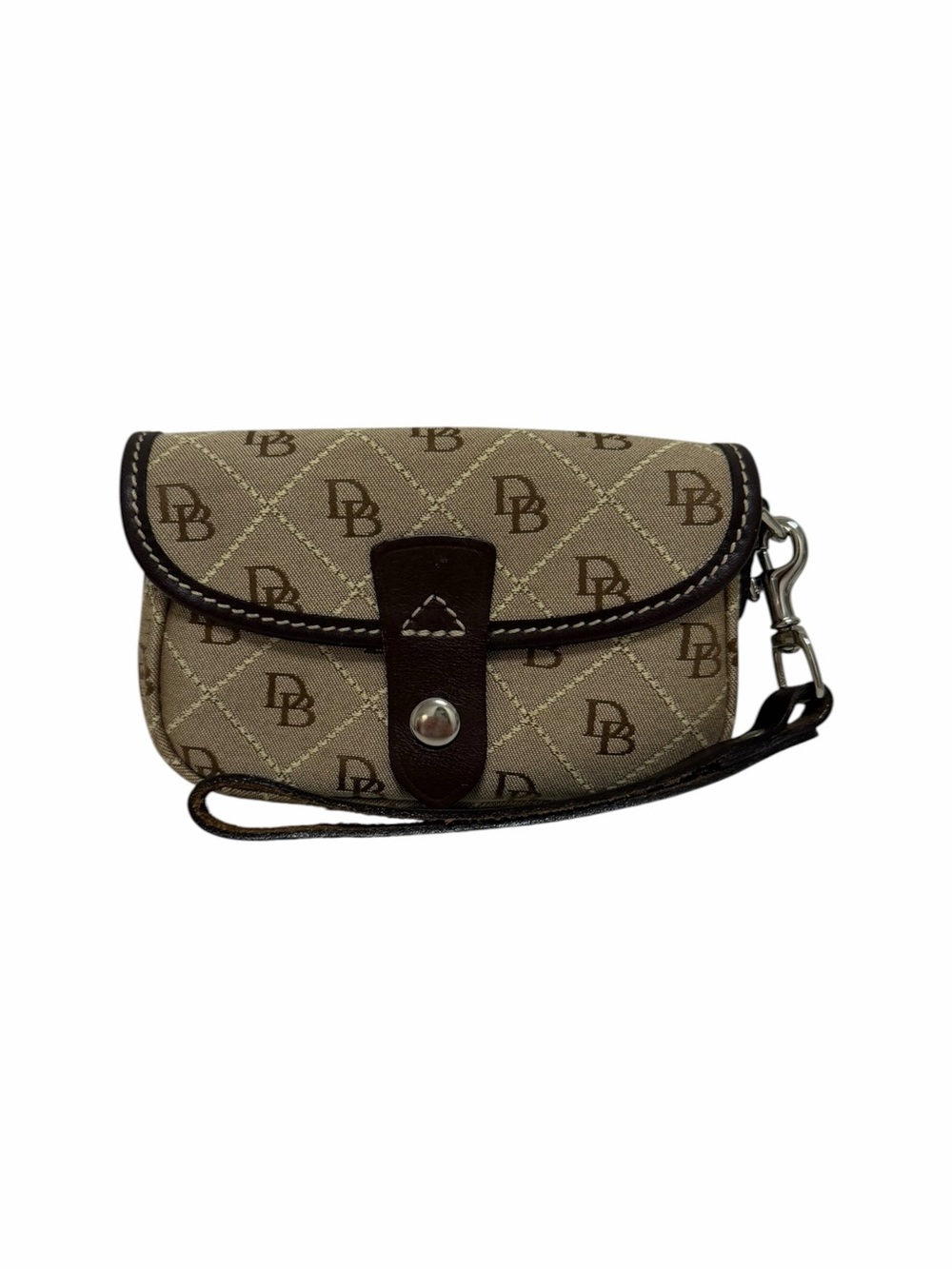 Dooney & Bourke Brown Logo Canvas Wristlet